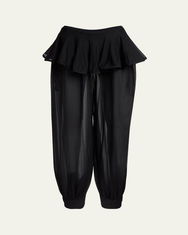 Sheer Peplum Pants